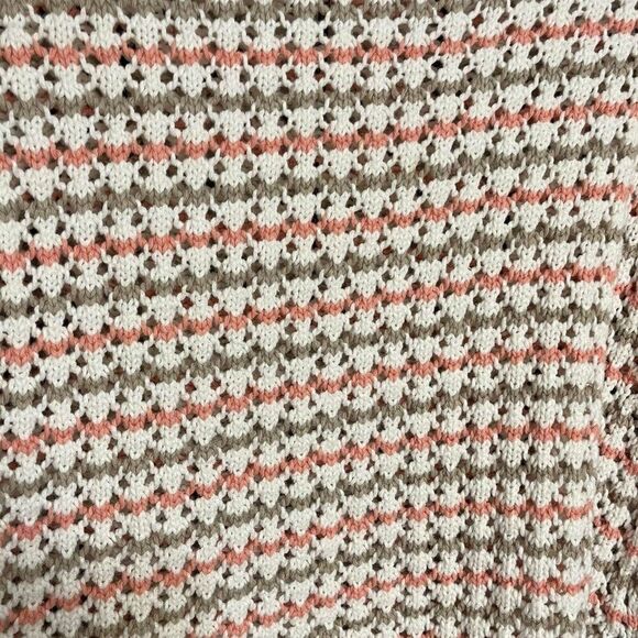 Norton McNaughton Open Crochet Knit Sweater Women's XL Multicolor Cropped Boho - Picture 4 of 9
